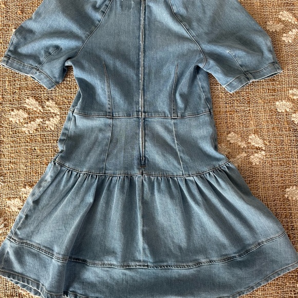 Jonathan Simkhai Blue Ruffled Tiered A-Line Dress - Picture 4 of 8